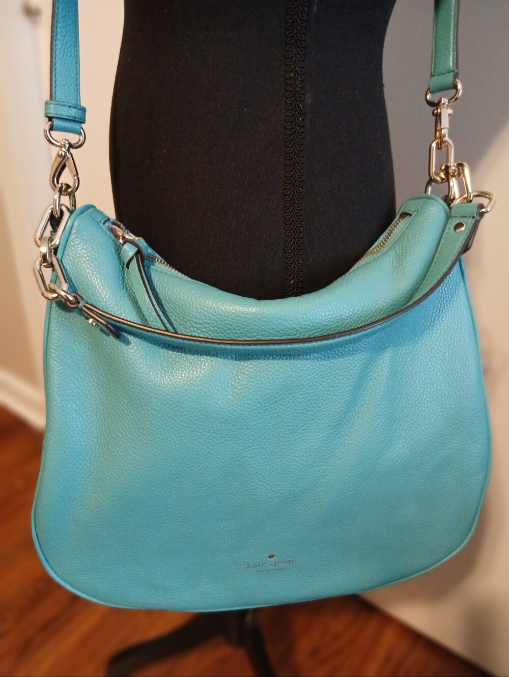 Kate Spade Turquoise Leather Hobo Crossbody